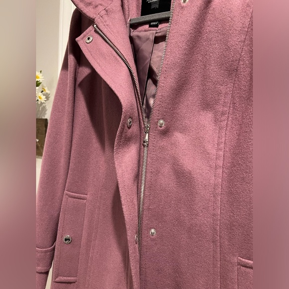 LONDON FOG 🩷 Wool Blend, Medium / Pea Coat Length , Smokey Pink Winter Coat - Picture 5 of 10